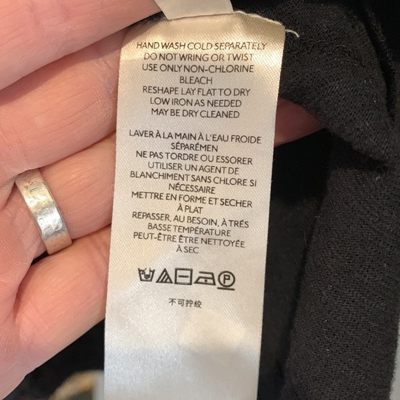 Free People Black w/ Tan Embroidered top. Drawstring Bottom. 0ne button front XS - Picture 9 of 10